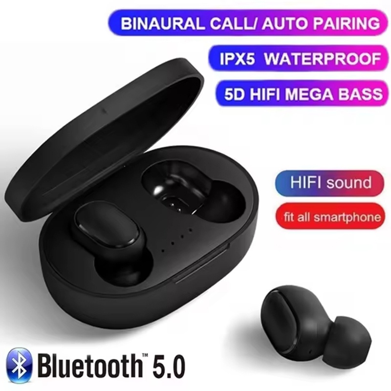 Wireless Earbuds Tws - A6S TWS หูฟังไร้สายบลูทูธ 5.0 หูฟังระบบควบคุมแบบสัมผัสหูฟังพร้อมไมโครโฟนกีฬาชุดหูฟังกันน้ำสำหรับไอโฟน เสี่ยวมี่