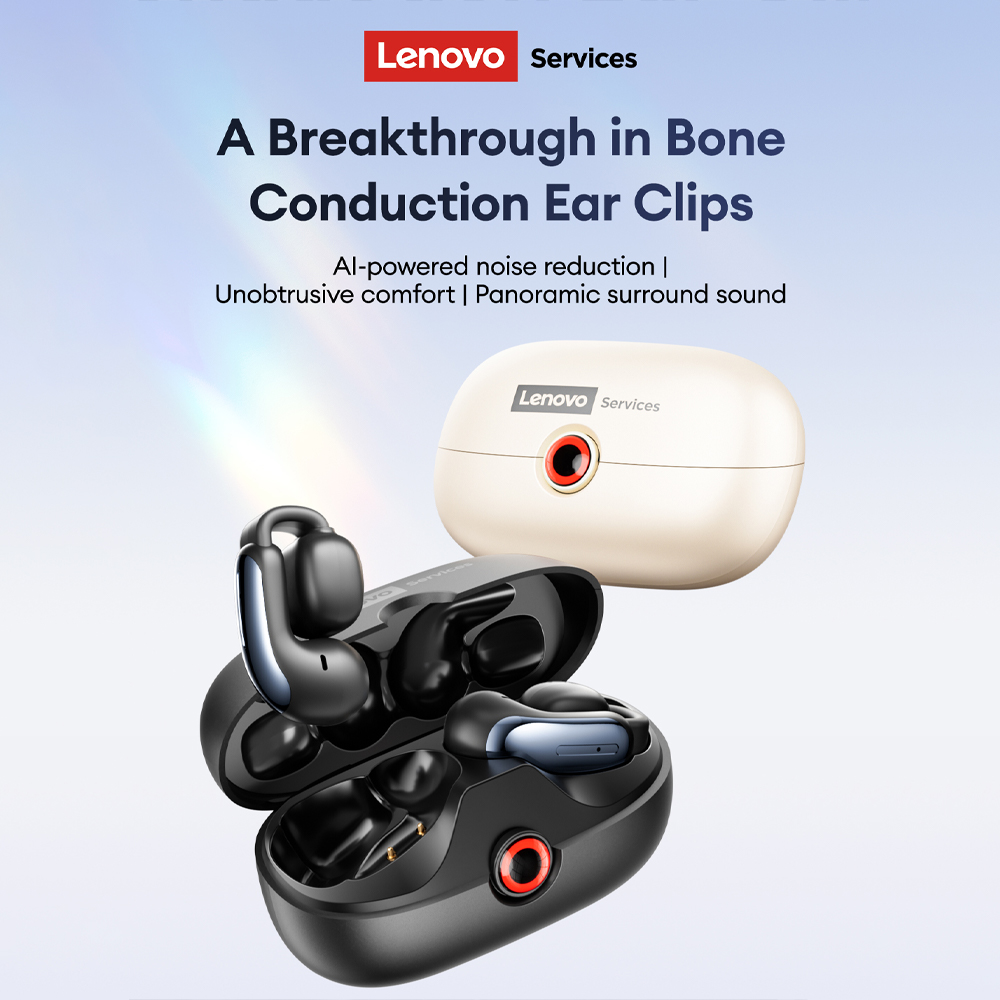 Noise Cancelling Headphone - เลอโนโว LES-108 หูฟังแบบหนีบหู TWS ไร้สาย บลูทูธ