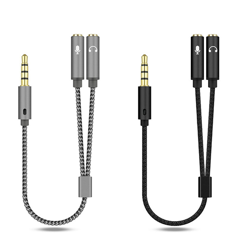 Earphone Splitter Jack - แจ็คแยกสัญญาณเสียง3.5มม. อะแดปเตอร์เชื่อมต่อหูฟังสเตอริโอ3.5มม. 1ตัวผู้เป็นตัวเมีย2ตัวอุปกรณ์เสริมสำหรับหูฟัง