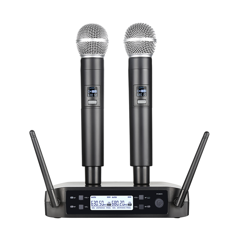 Shure Mic Sm58 - ไมโครโฟนไร้สายแบบใช้มือถือ Dual ช่อง UHF ความถี่คงที่ไมโครโฟนแบบไดนามิกสําหรับคาราโอเกะงานแต่งงานวงดนตรีแสดงโบสถ์